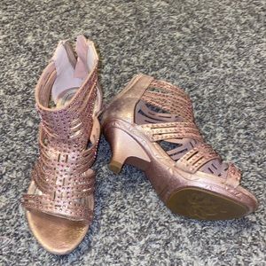 Rose Gold Kitten Heels Little Girl